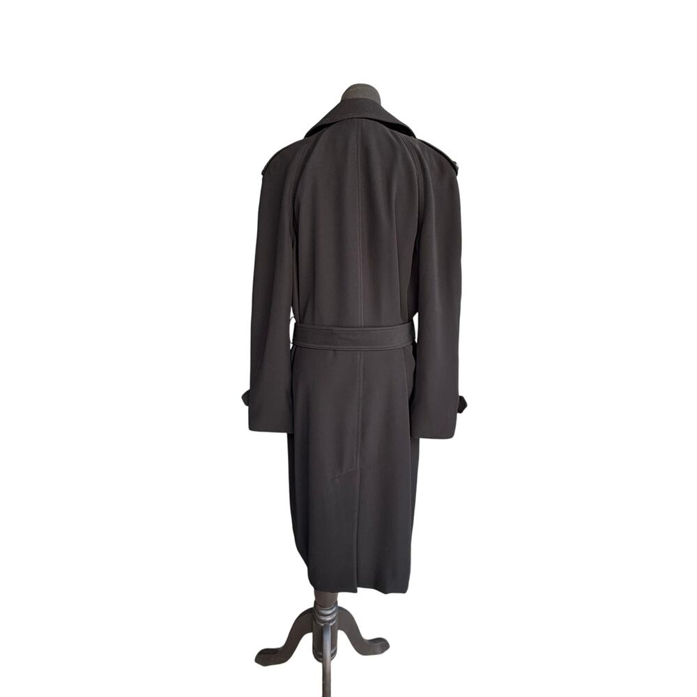 MYCRA PAC black Rain Coat  - Trench Double Breasted Classy EUC Sz 1 S/M - Picture 13 of 14